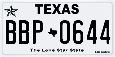 TX license plate BBP0644