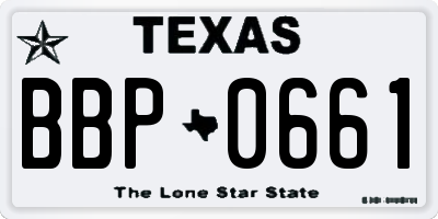 TX license plate BBP0661