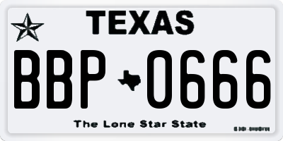 TX license plate BBP0666
