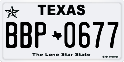 TX license plate BBP0677