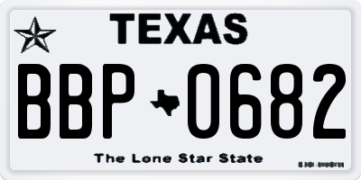 TX license plate BBP0682