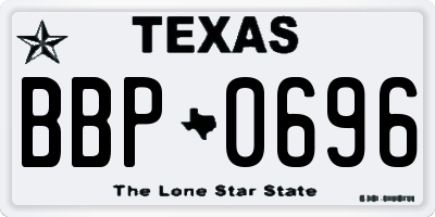 TX license plate BBP0696