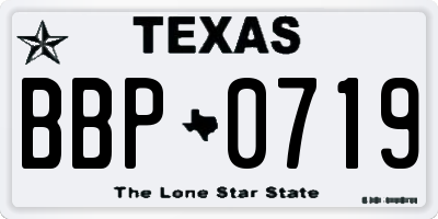 TX license plate BBP0719
