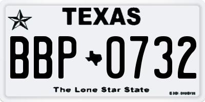 TX license plate BBP0732