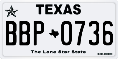 TX license plate BBP0736
