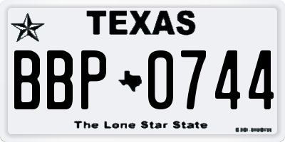 TX license plate BBP0744