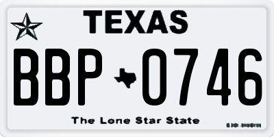 TX license plate BBP0746
