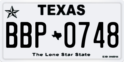 TX license plate BBP0748