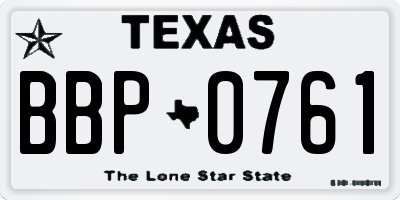 TX license plate BBP0761