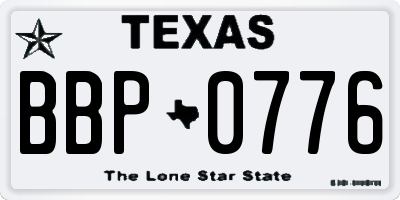 TX license plate BBP0776