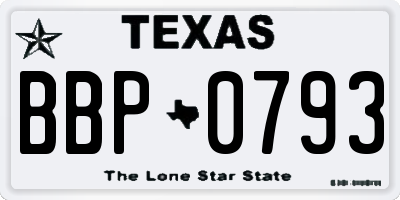 TX license plate BBP0793