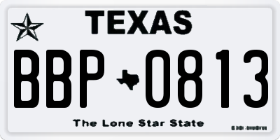 TX license plate BBP0813
