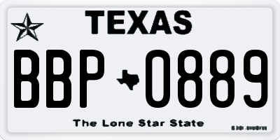 TX license plate BBP0889