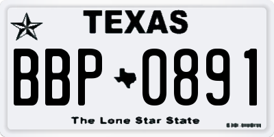 TX license plate BBP0891
