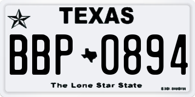 TX license plate BBP0894