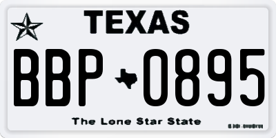 TX license plate BBP0895