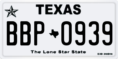 TX license plate BBP0939