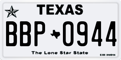 TX license plate BBP0944