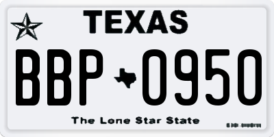 TX license plate BBP0950