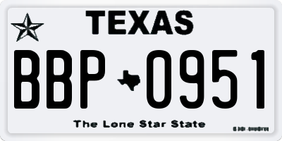 TX license plate BBP0951