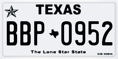 TX license plate BBP0952