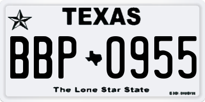 TX license plate BBP0955