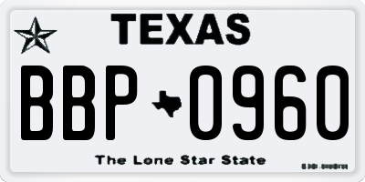 TX license plate BBP0960