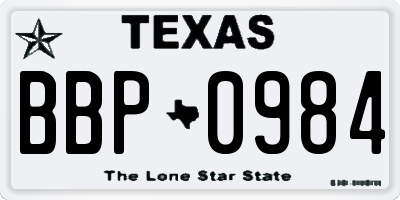 TX license plate BBP0984