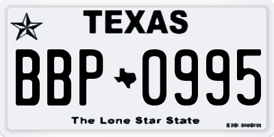 TX license plate BBP0995
