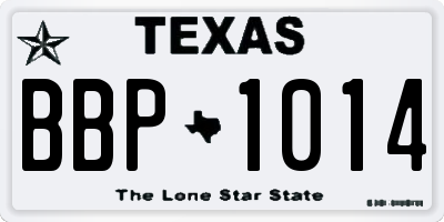 TX license plate BBP1014