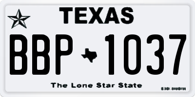 TX license plate BBP1037