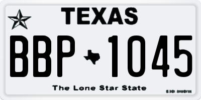 TX license plate BBP1045
