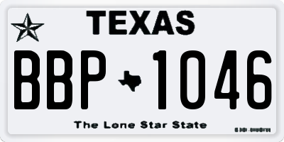 TX license plate BBP1046