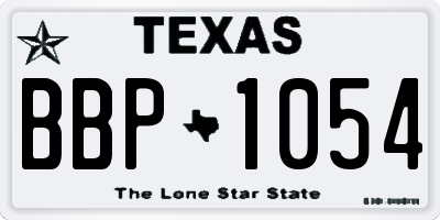 TX license plate BBP1054