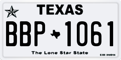 TX license plate BBP1061