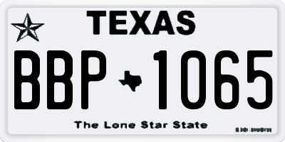 TX license plate BBP1065