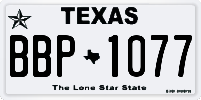 TX license plate BBP1077