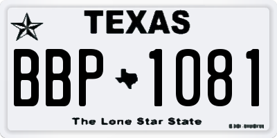 TX license plate BBP1081
