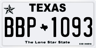 TX license plate BBP1093