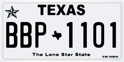 TX license plate BBP1101