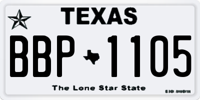 TX license plate BBP1105