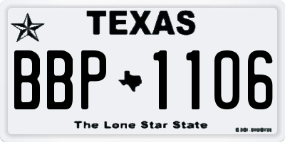 TX license plate BBP1106