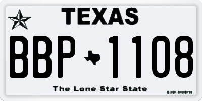 TX license plate BBP1108