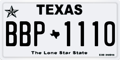TX license plate BBP1110