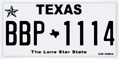 TX license plate BBP1114