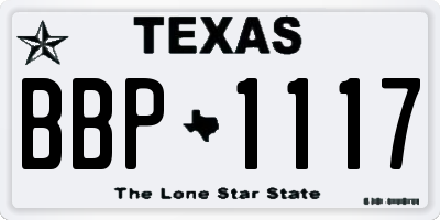 TX license plate BBP1117