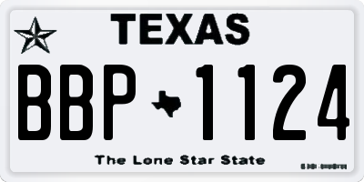 TX license plate BBP1124