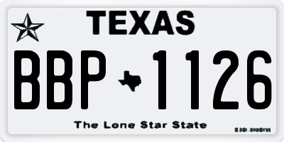 TX license plate BBP1126