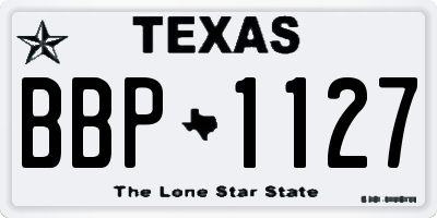 TX license plate BBP1127