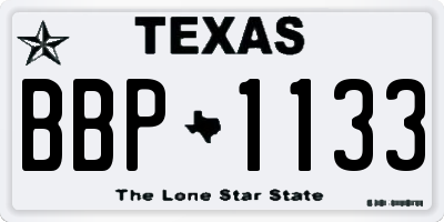 TX license plate BBP1133